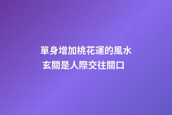 單身增加桃花運的風水 玄關是人際交往關口